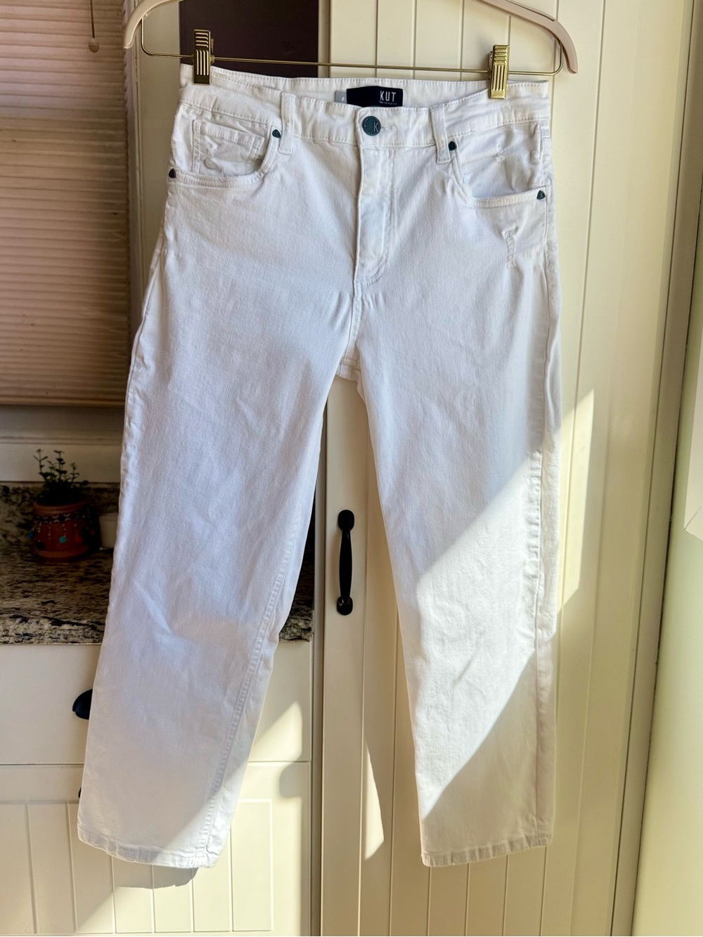KUT from the Kloth White Ankle Straight Leg Jeans Size 8 KP129TK35 Stretch - Picture 2 of 10